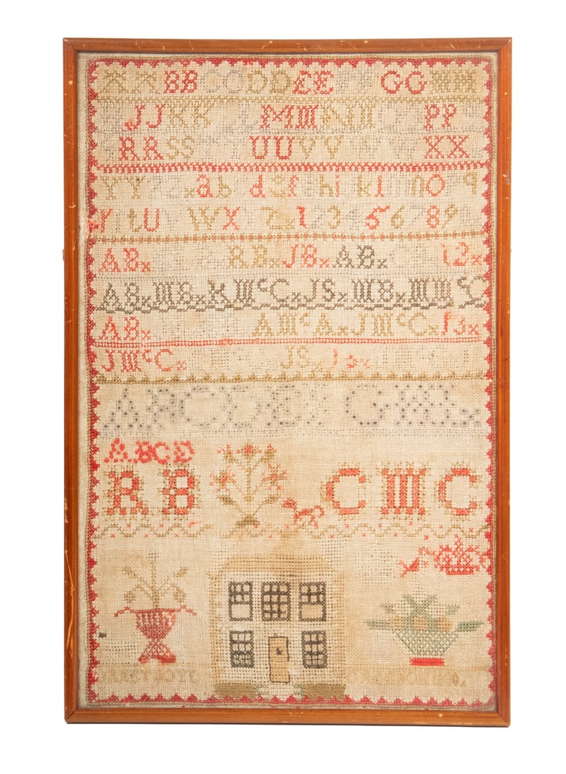 1830 BRITISH SAMPLER, FRAMED (1 of 3)
