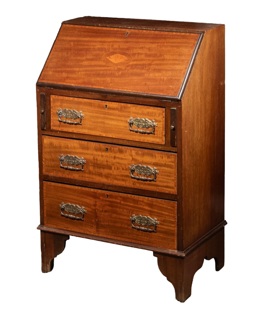CIRCA 1900 BRITISH DIMINUTIVE SLANT FRONT DESK (1 of 5)