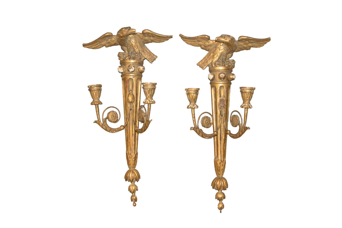 PAIR OF 19TH C. FRENCH GILTWOOD CANDLE SCONCES (1 of 1)