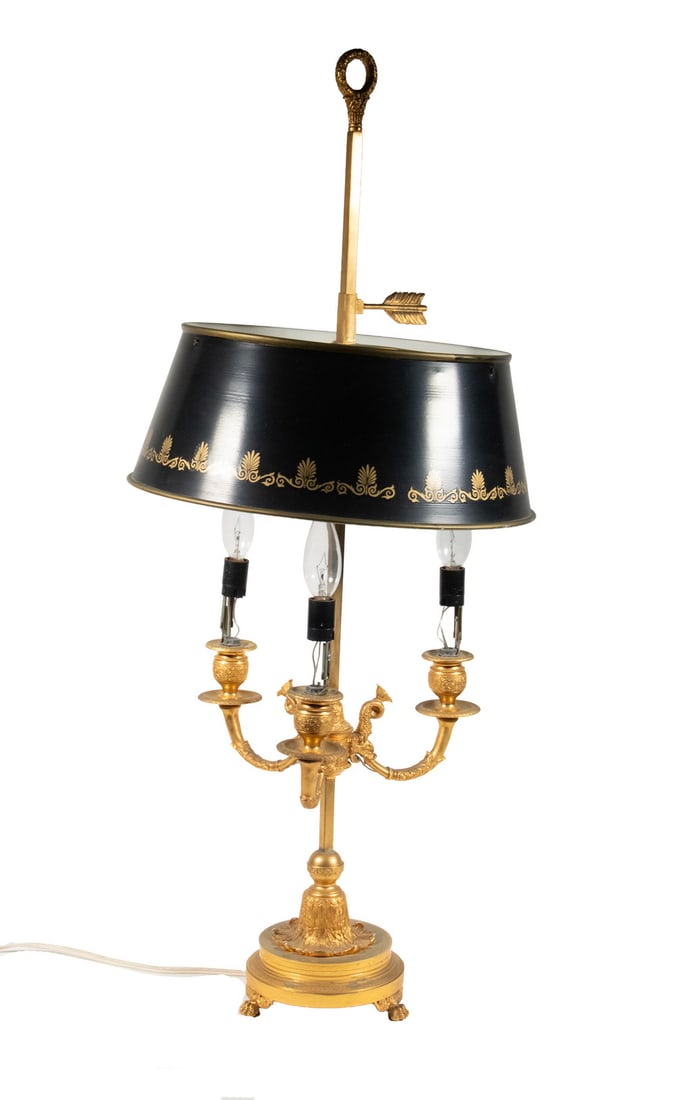 1920S FRENCH GILT BRASS BOUILOTTE DESK LAMP (1 of 2)