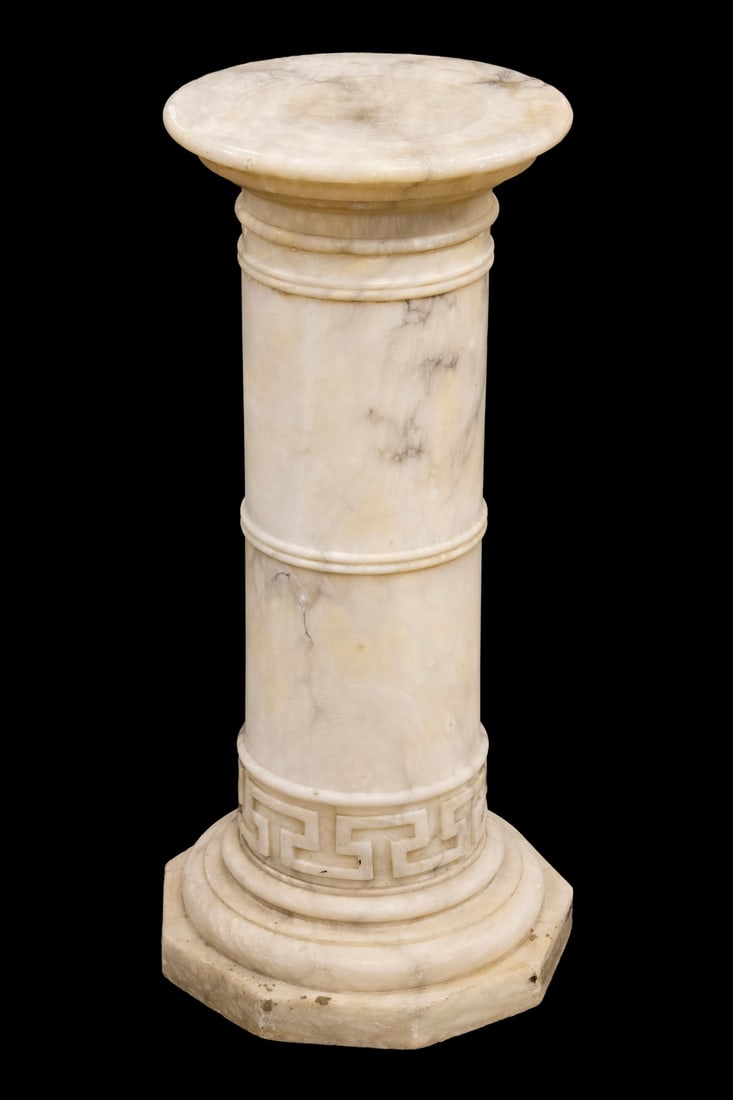 19TH C. WHITE MARBLE DISPLAY PEDESTAL (1 of 1)
