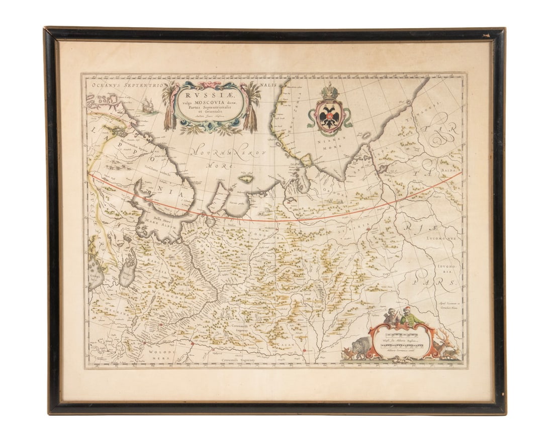 1630 MAP OF RUSSIA BY WM. BLAEU, AMSTERDAM (1 of 6)