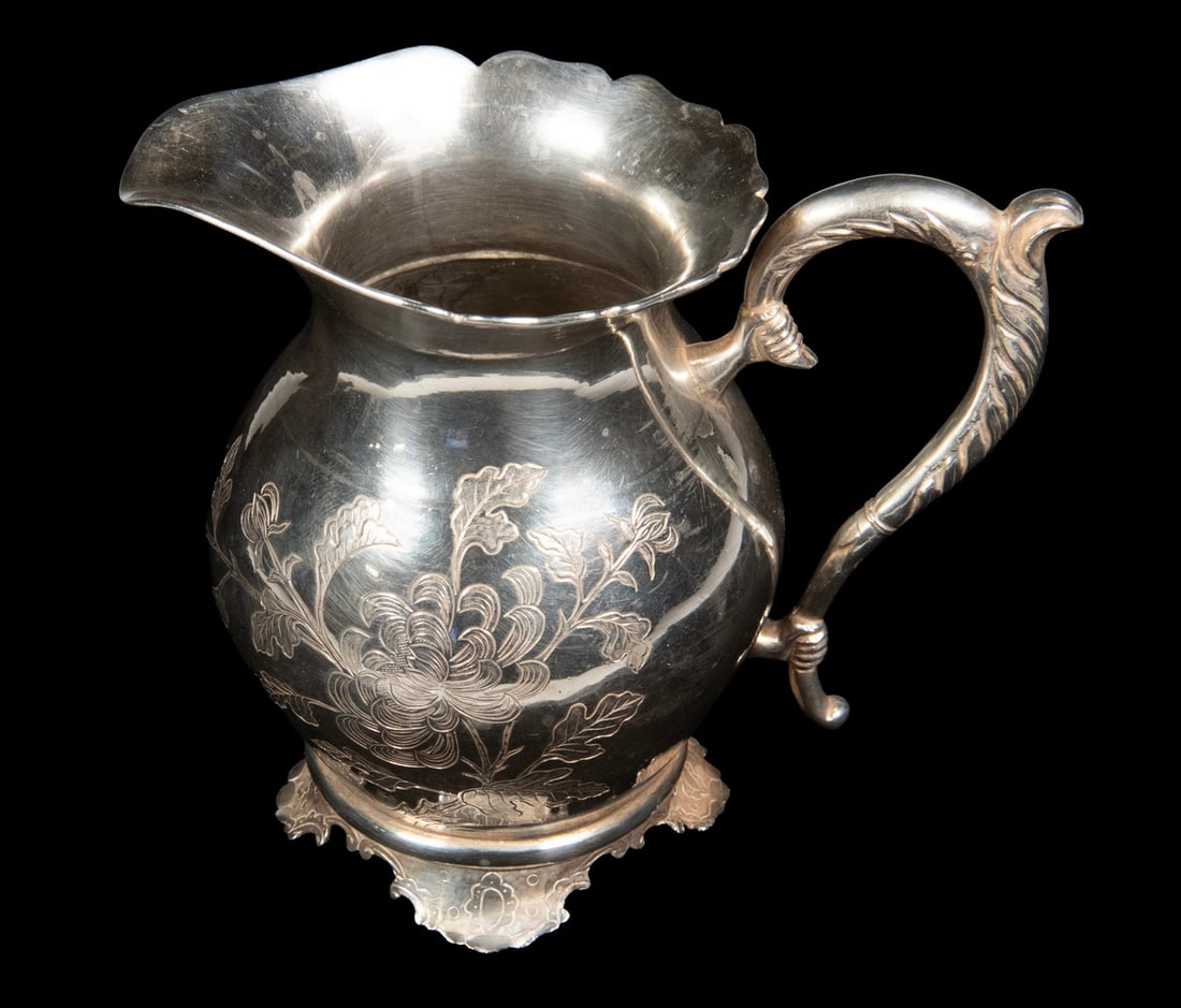 CHINESE EXPORT SILVER PITCHER, BEIJING, KAITAI, EARLY 20TH CENTURY (1 of 3)