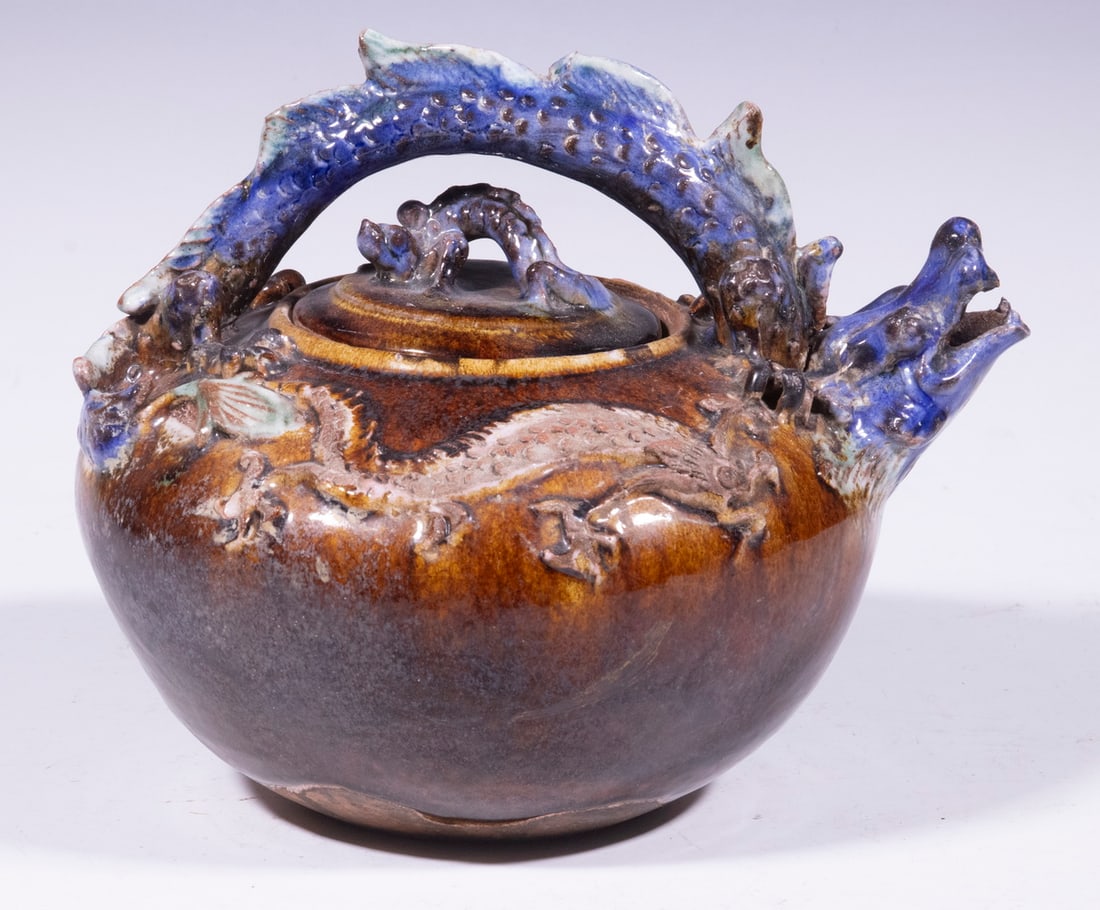 1920S CHINESE POTTERY LARGE TEAPOT - 3