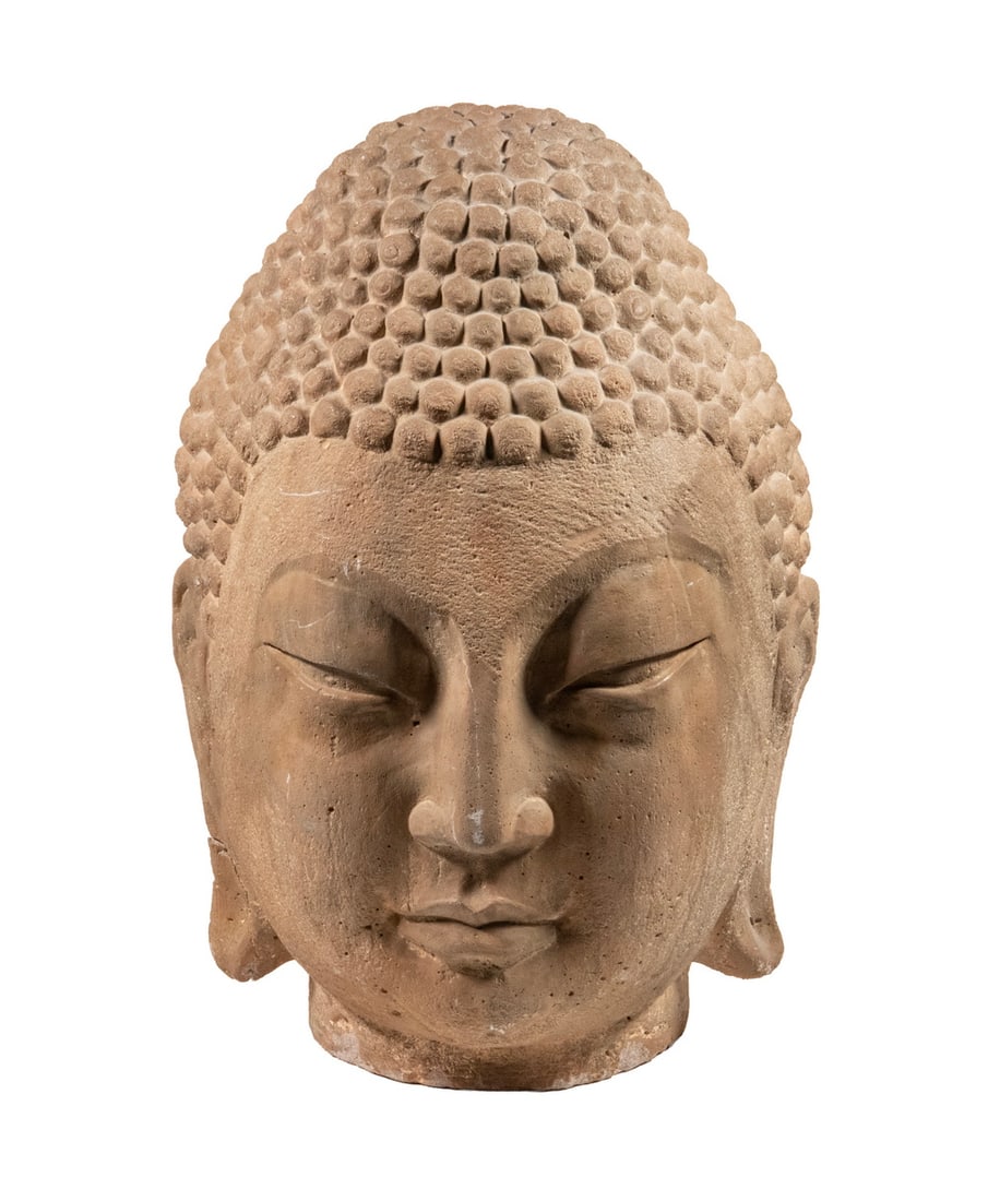 CAST STONE BUDDHA HEAD (1 of 4)