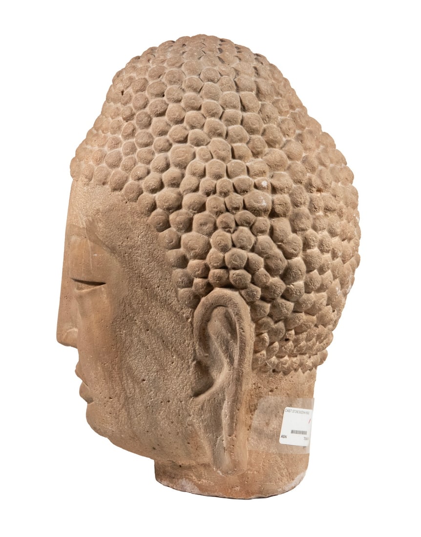 CAST STONE BUDDHA HEAD - 2