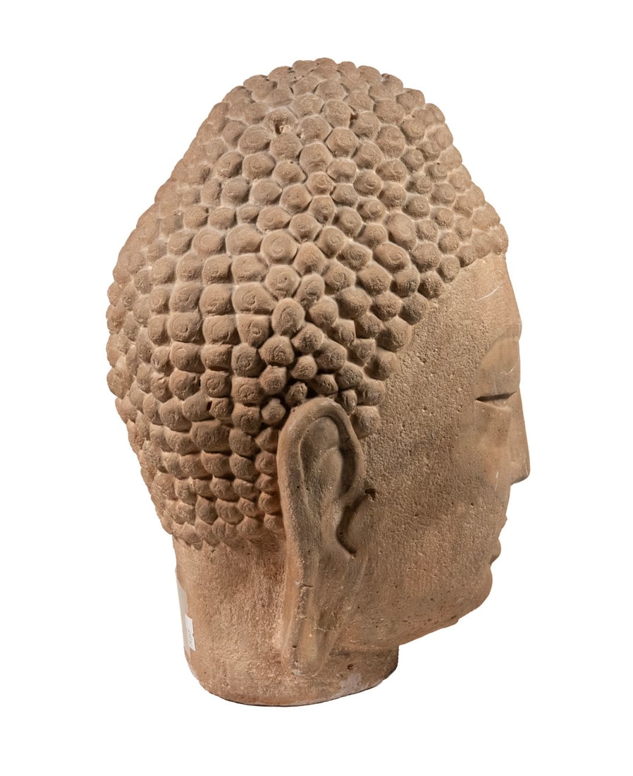 CAST STONE BUDDHA HEAD - 4