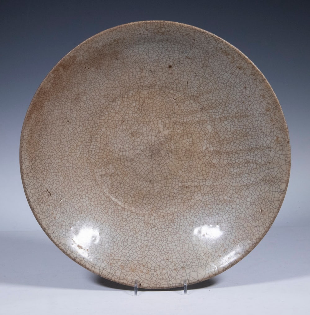 CHINESE CRACKLE-GLAZED STONEWARE BOWL (1 of 3)