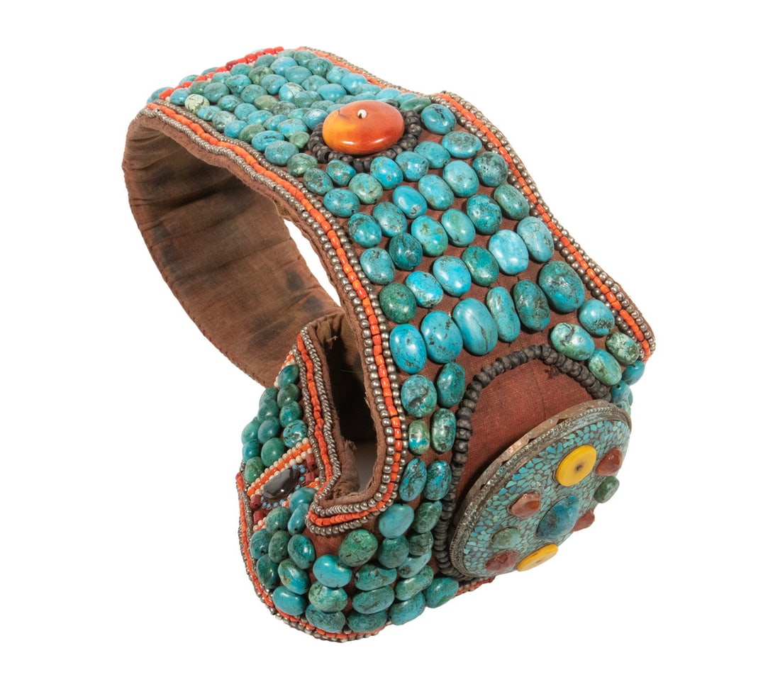 TIBETAN JEWELED "PERAK" HAT, LADAKH, KASHMIR REGION (1 of 3)