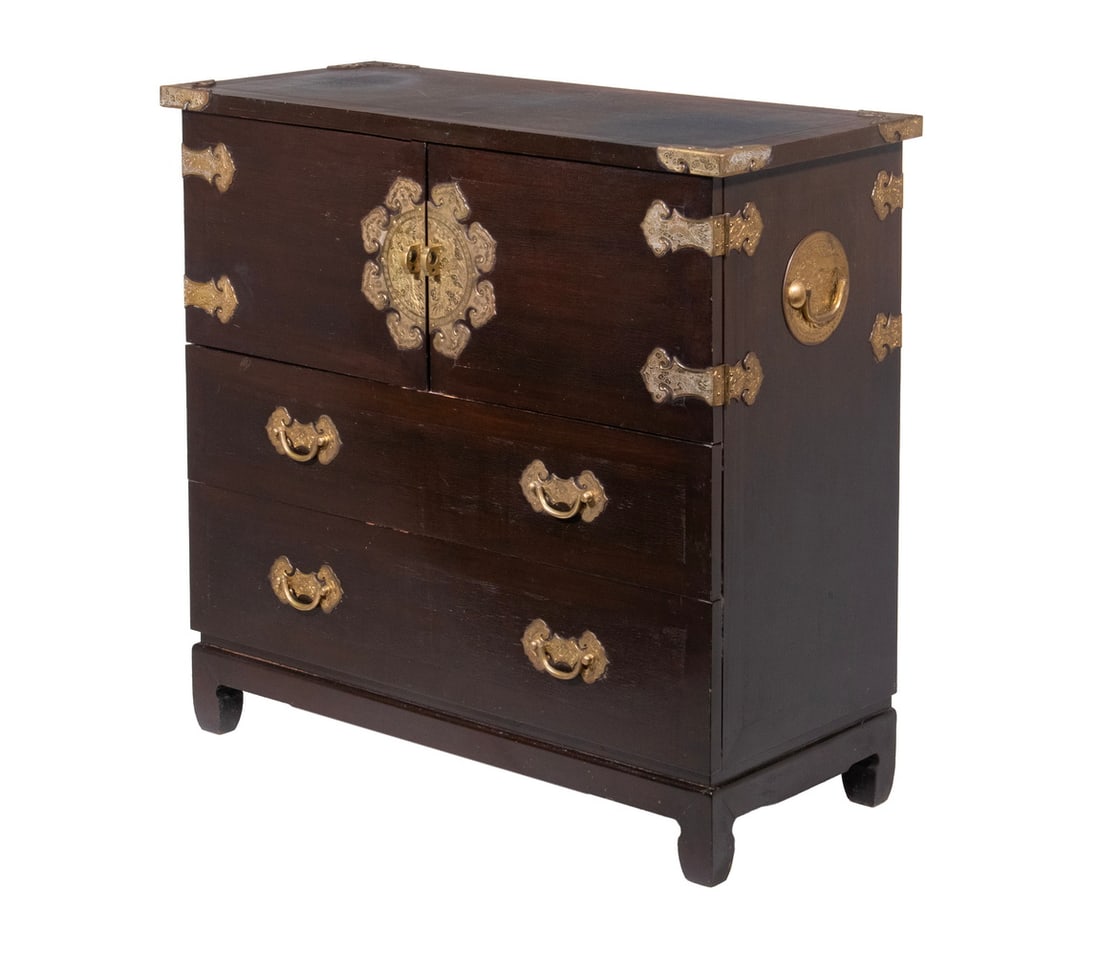 20TH C. KOREAN CHEST, 2 DRAWER & 2 DOOR COLLECTORS CABINET (1 of 6)