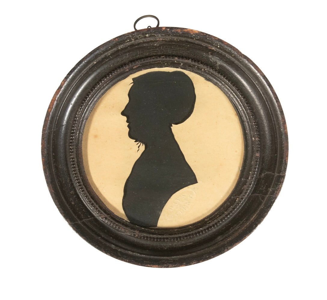 EARLY 19TH C.SILHOUETTE PORTRAIT OF A WOMAN BY AUGISTUS DAY (ACT 1800-1845) (1 of 2)