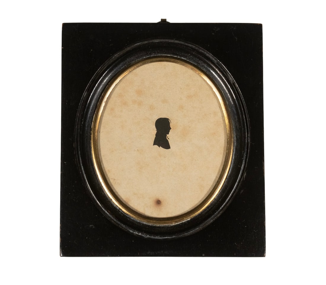 MINIATURE EARLY 19TH C.SILHOUETTE PORTRAIT OF A BOY BY EVERETT HOWARD (1787-1833) (1 of 2)