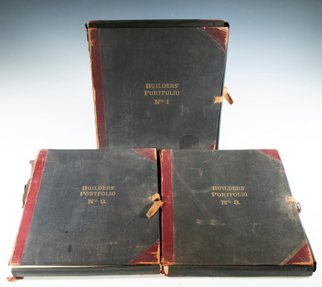 (3 VOLS COMPLETE) 19TH C. ARCHITECTURAL DRAWINGS (1 of 2)