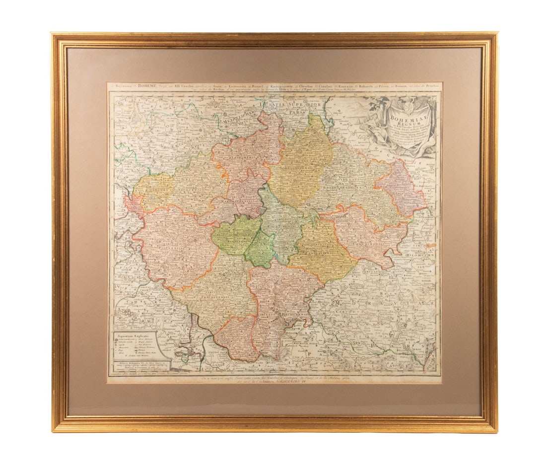 HOMANN MAP OF BOHEMIA (CZECH), 1740 PRINTING (1 of 3)