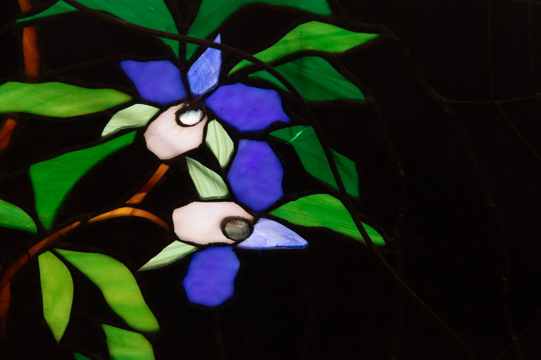 DOUBLE-SIDED STAINED GLASS RONDEL WINDOW - 3