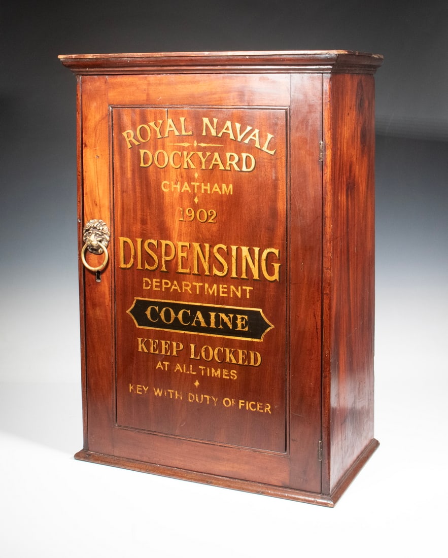 REPLICA BRITISH WALL CABINET ROYAL NAVY YARD COCAINE (1 of 3)