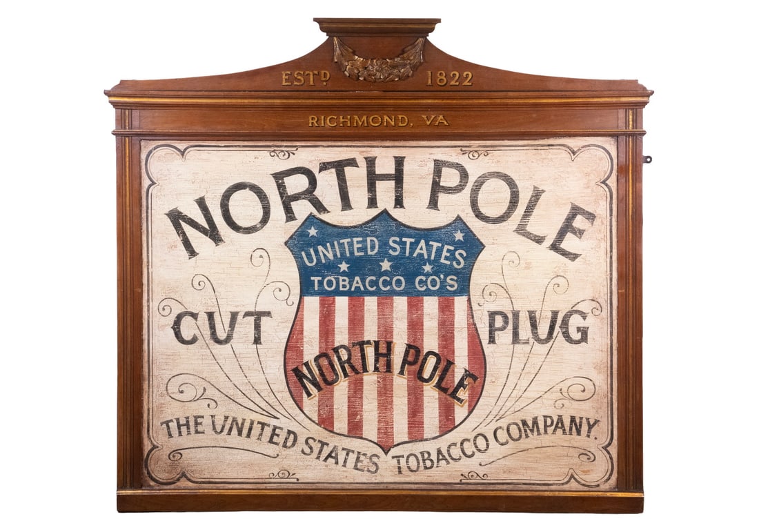 AMERICAN "NORTH POLE" TOBACCO TRADE SIGN (1 of 2)