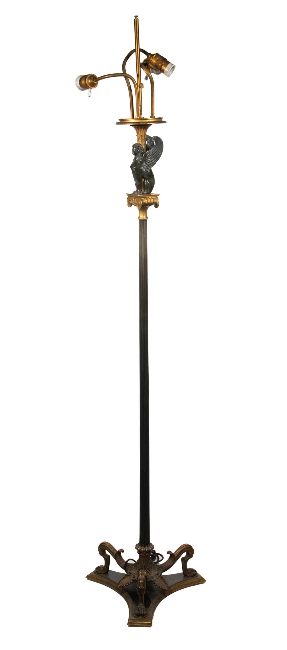 BRONZE NEOCLASSICAL STYLE FLOOR LAMP WITH SPHINX (1 of 3)