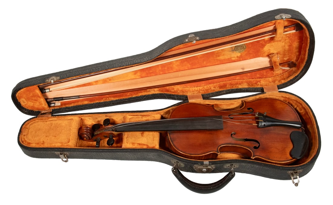 VIOLIN BY DOMINIQUE SALZAR (1802-1875), IN CASE W/ (2) BOWS (1 of 5)