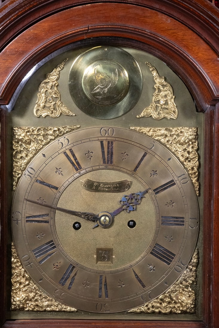 BASSELIER LARGE BELGIAN MAHOGANY BRACKET CLOCK - 3
