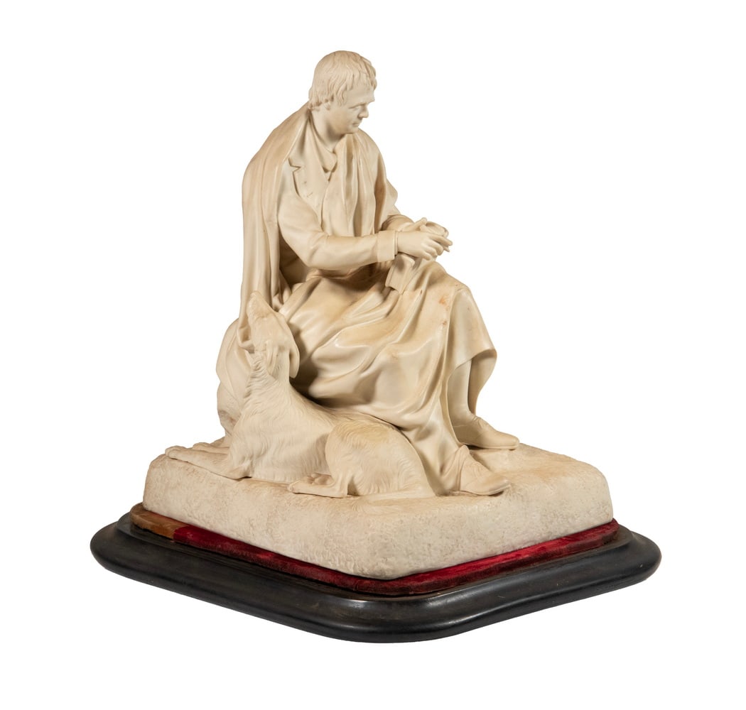 19TH C. COPELAND PARIAN SCULPTURE OF SIR WALTER SCOTT W/ BASE (1 of 3)