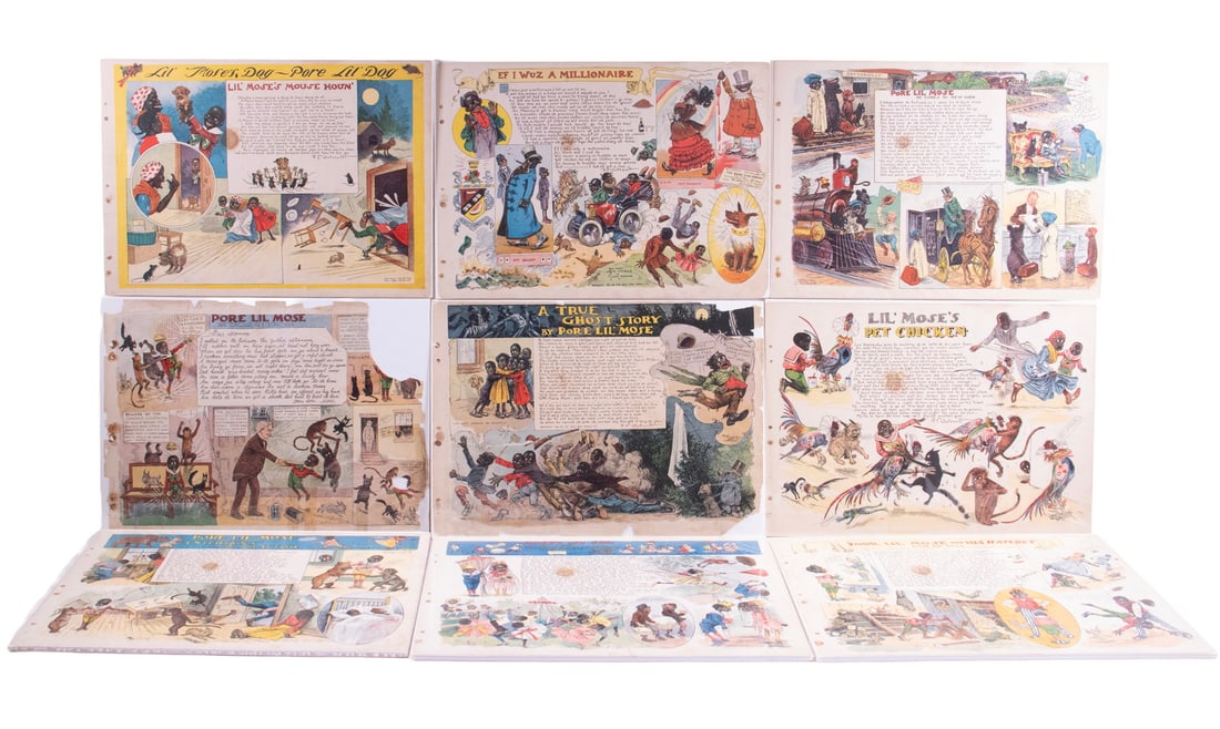 "POOR LIL MOSE" (35) OUTCAULT COLOR LITHO PAGES FROM 1902 BOOK (1 of 5)