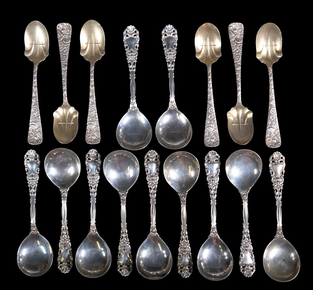 (17) STERLING SILVER SPOONS - DOMINICK & HAFF, TOWLE (1 of 3)