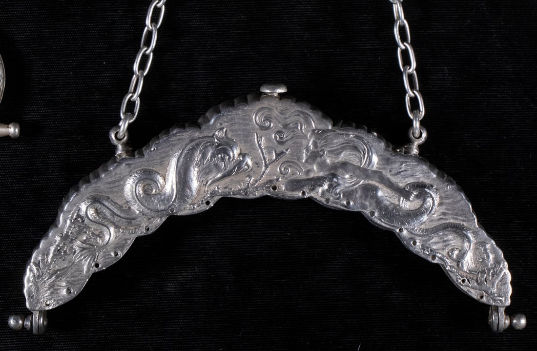 (2) ANTIQUE SILVER PURSE FRAMES - 2