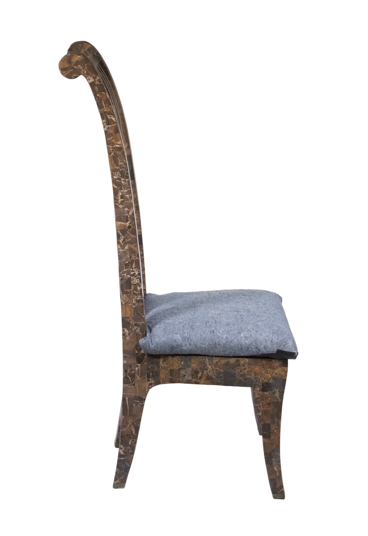 IRIS DE MAURO SOLID MARBLE POST-MODERNIST SIDECHAIR - 3