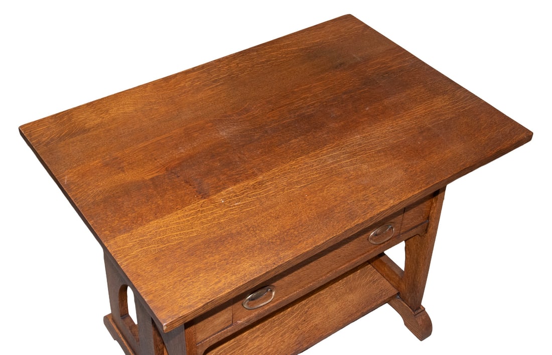 BROOKS MANUFACTURING CO. OAK LIBRARY TABLE - 2