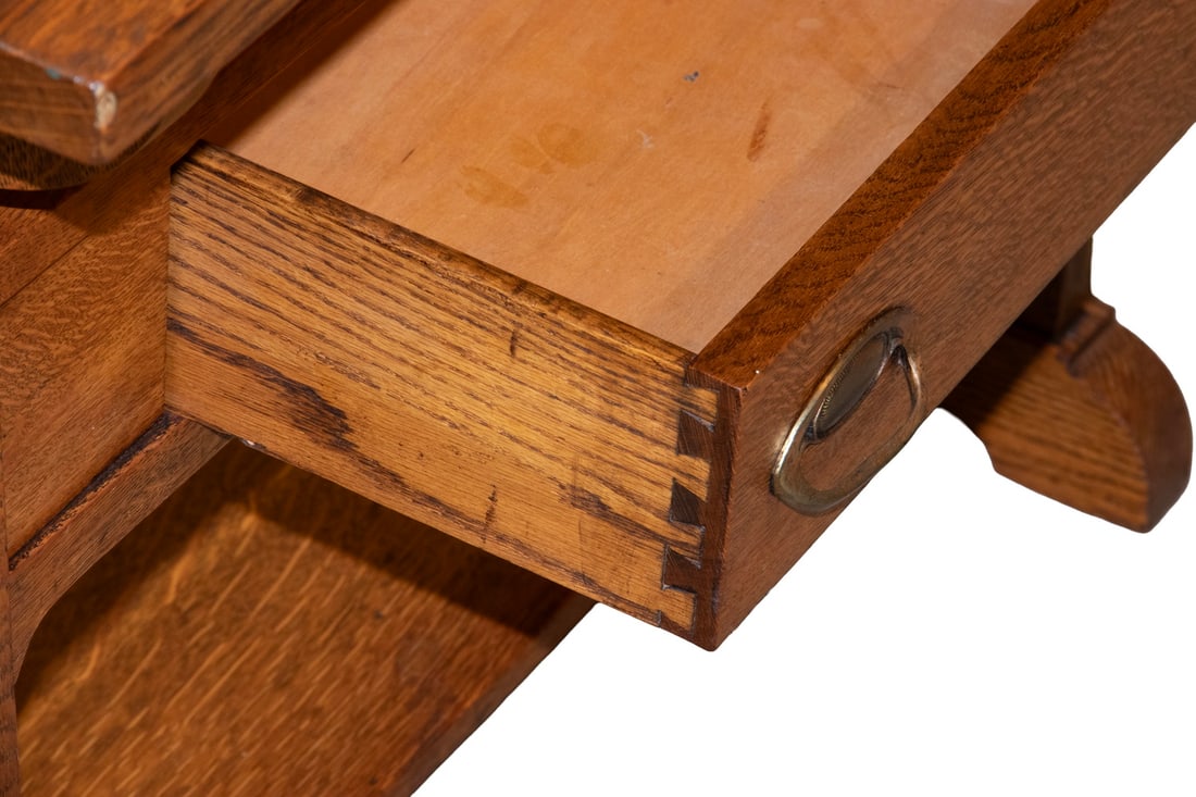 BROOKS MANUFACTURING CO. OAK LIBRARY TABLE - 3