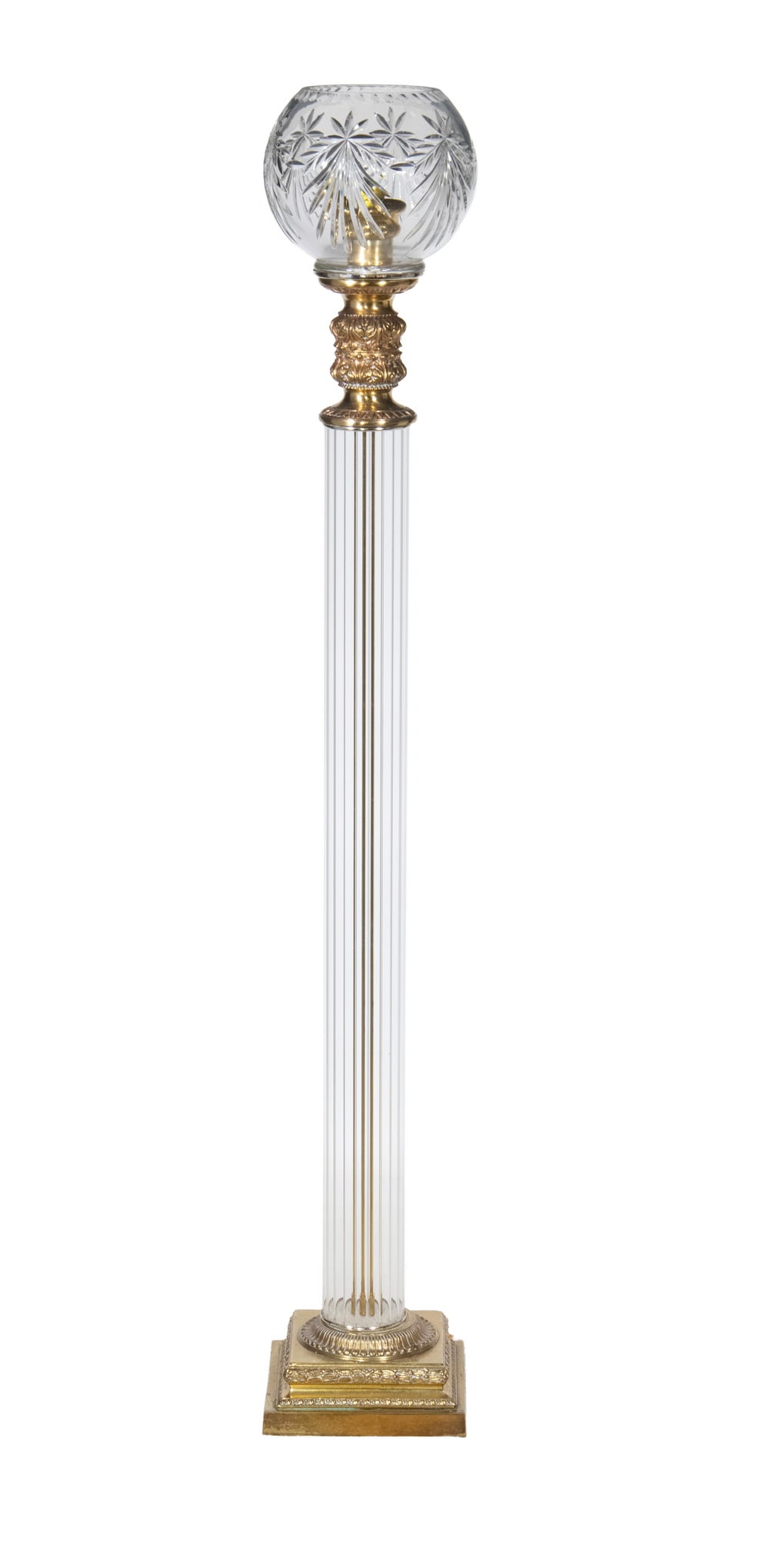 DESIGNER CUT CRYSTAL AND BRASS FLOOR LAMP (1 of 2)