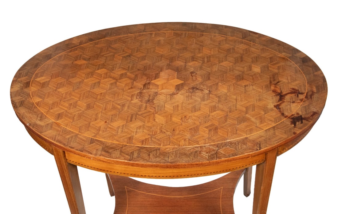 OVAL PARQUETRY PARLOR TABLE - 2