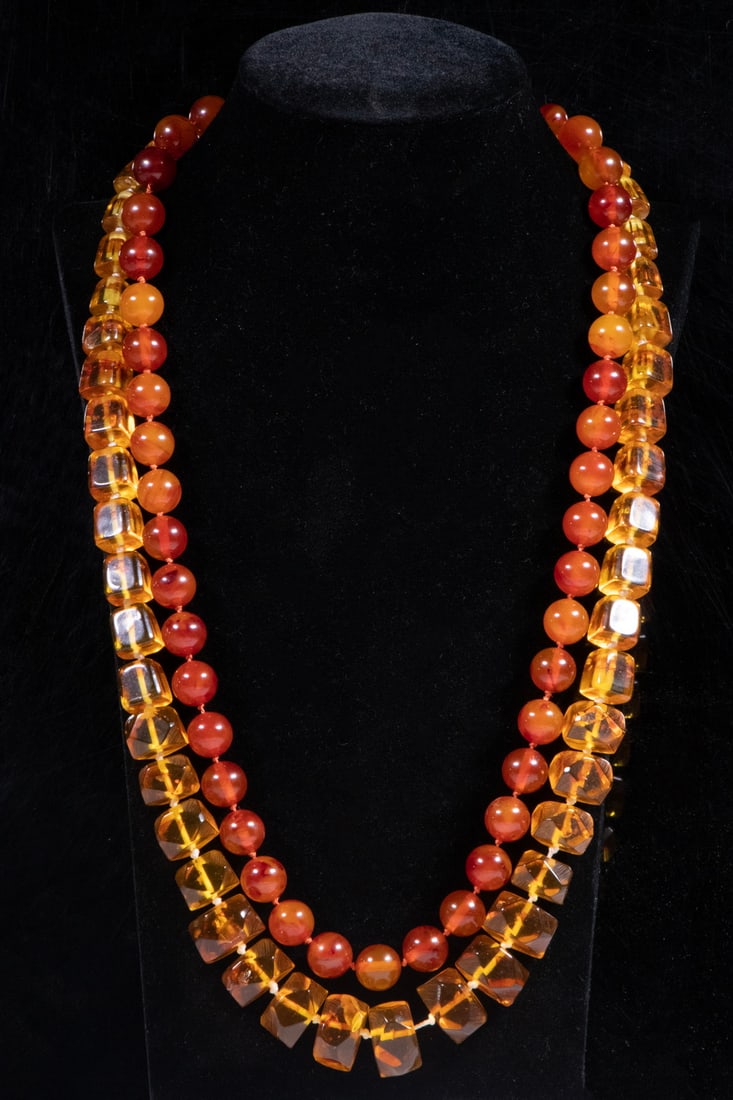 (2) BAKELITE BEAD NECKLACES, C. 1930s (1 of 1)