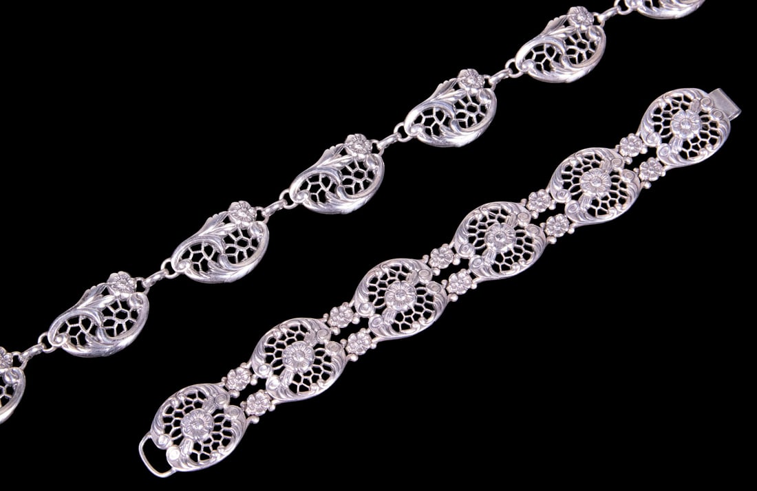 (2) DANECRAFT ART NOUVEAU STYLE STERLING SILVER JEWELRY (1 of 3)