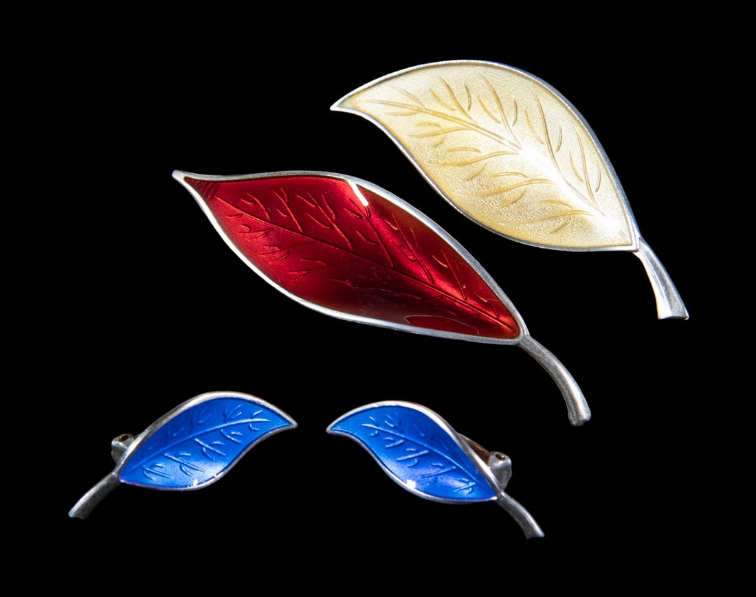 (3 PCS) ENAMELED STERLING JEWELRY - ANDERSON & BJORKLUND (1 of 2)