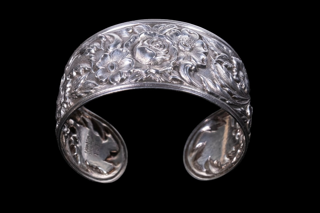 S. KIRK & SON STERLING SILVER REPOUSSE CUFF BRACELET (1 of 2)
