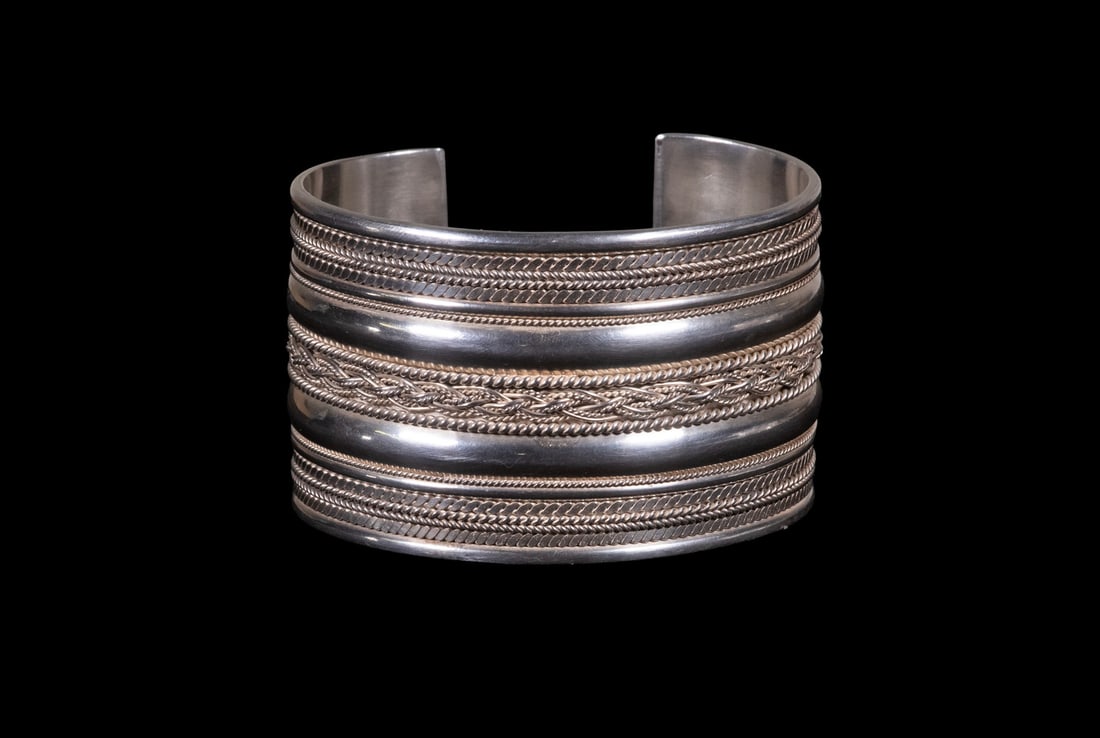 WIDE STERLING SILVER CUFF BRACELET (1 of 2)