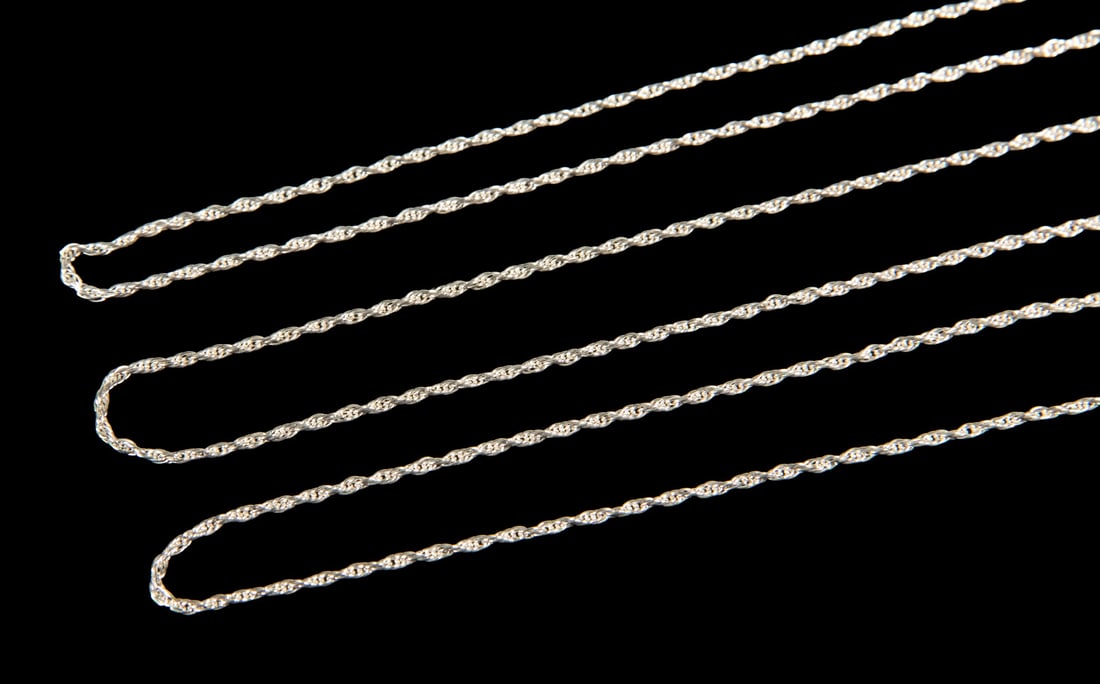 (3) STERLING SILVER ADJUSTABLE NECKLACES (1 of 2)