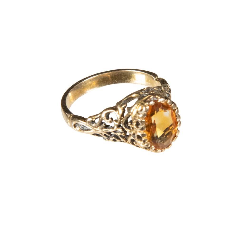 VINTAGE 14K GOLD CITRINE RING (1 of 2)