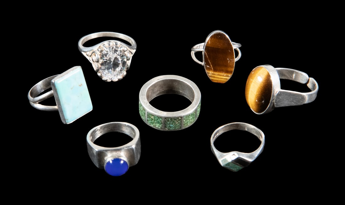 (7) VINTAGE STERLING SILVER RINGS (1 of 1)