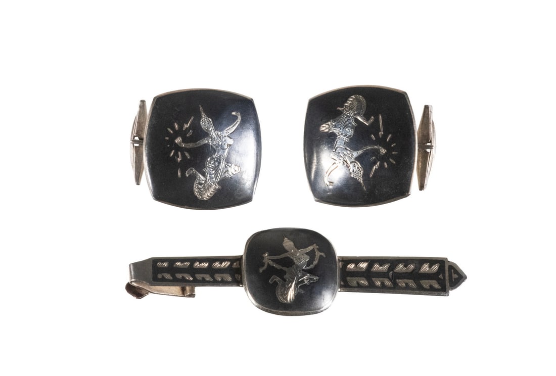 (3 PCS) SIAM STERLING SILVER NIELLO SET (1 of 2)