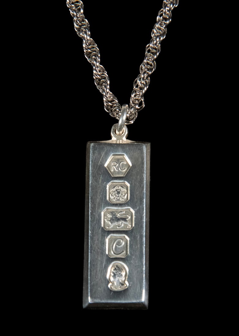 STERLING SILVER PENDANT NECKLACE WITH HALLMARK-STYLE MOTIFS (1 of 3)