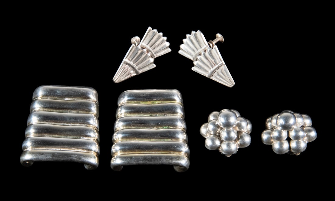 (3 PRS) MEXICAN STERLING SILVER EARRINGS (1 of 1)