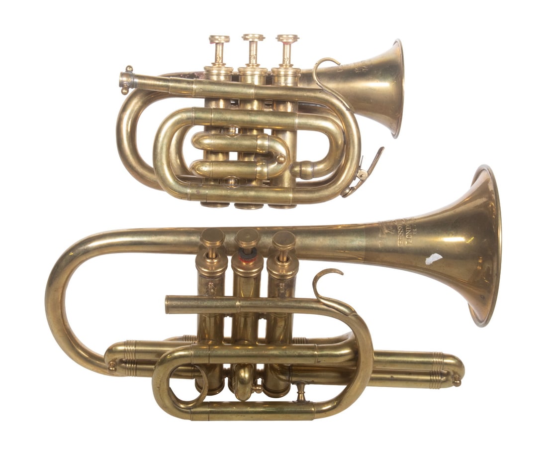 (2) BRITISH BESSONS BRASS MARCHING BAND FLUGELHORNS (1 of 3)