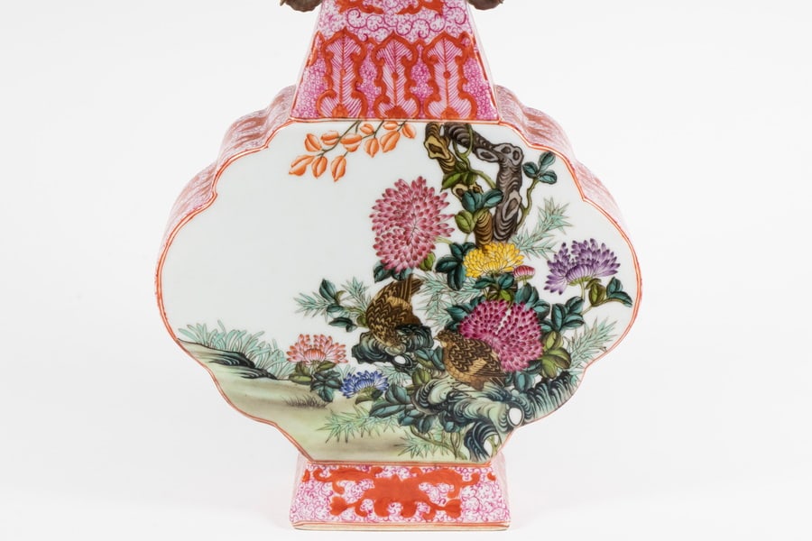 CHINESE RECTANGULAR BOTTLE VASE - 2
