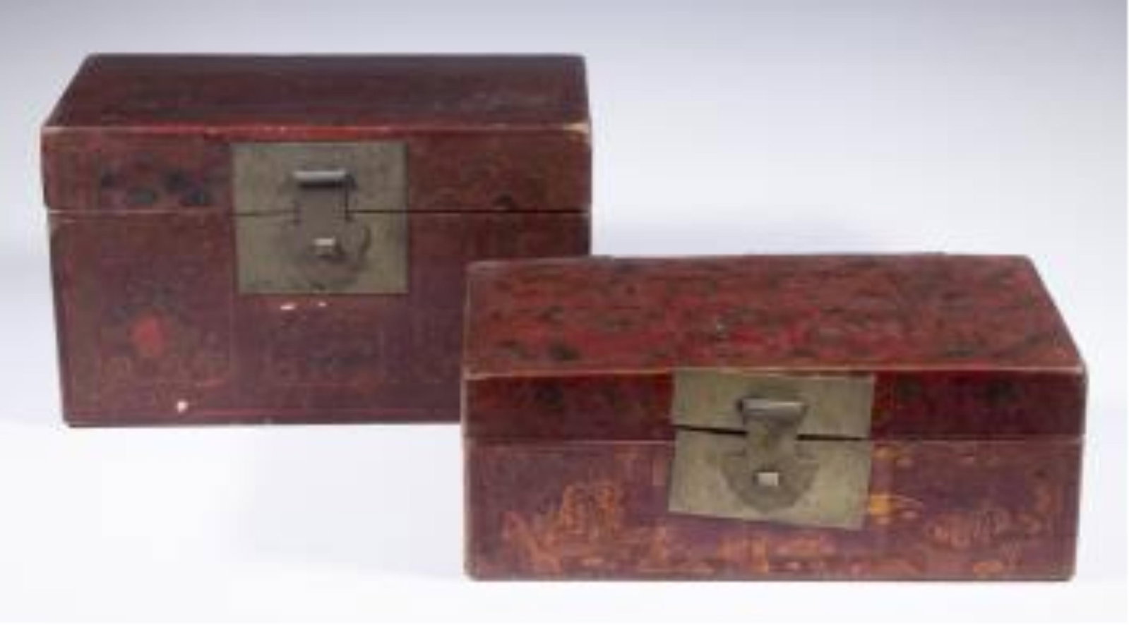 (2) CHINESE PIGSKIN BOXES WITH MAKER?S SEAL (1 of 7)