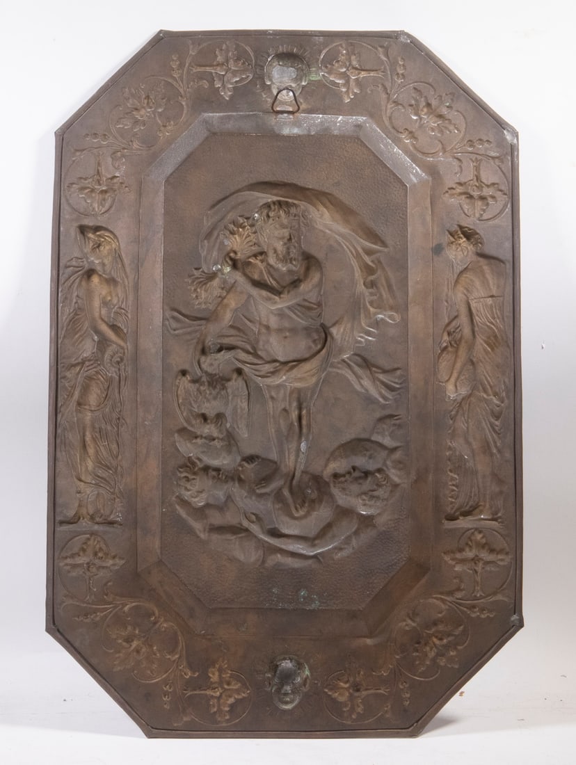COPPER PLAQUE WITH REPOUSSE CLASSICAL FIGURES - 3