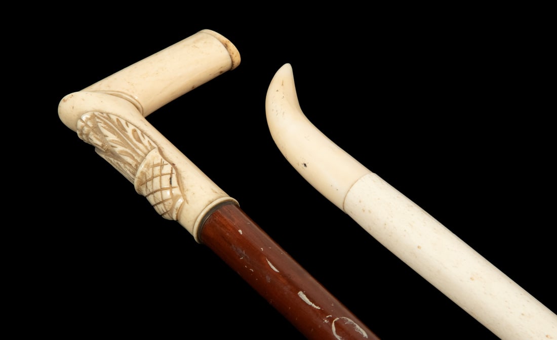 (2) 19TH C. CARVED WALKING STICKS (1 of 2)
