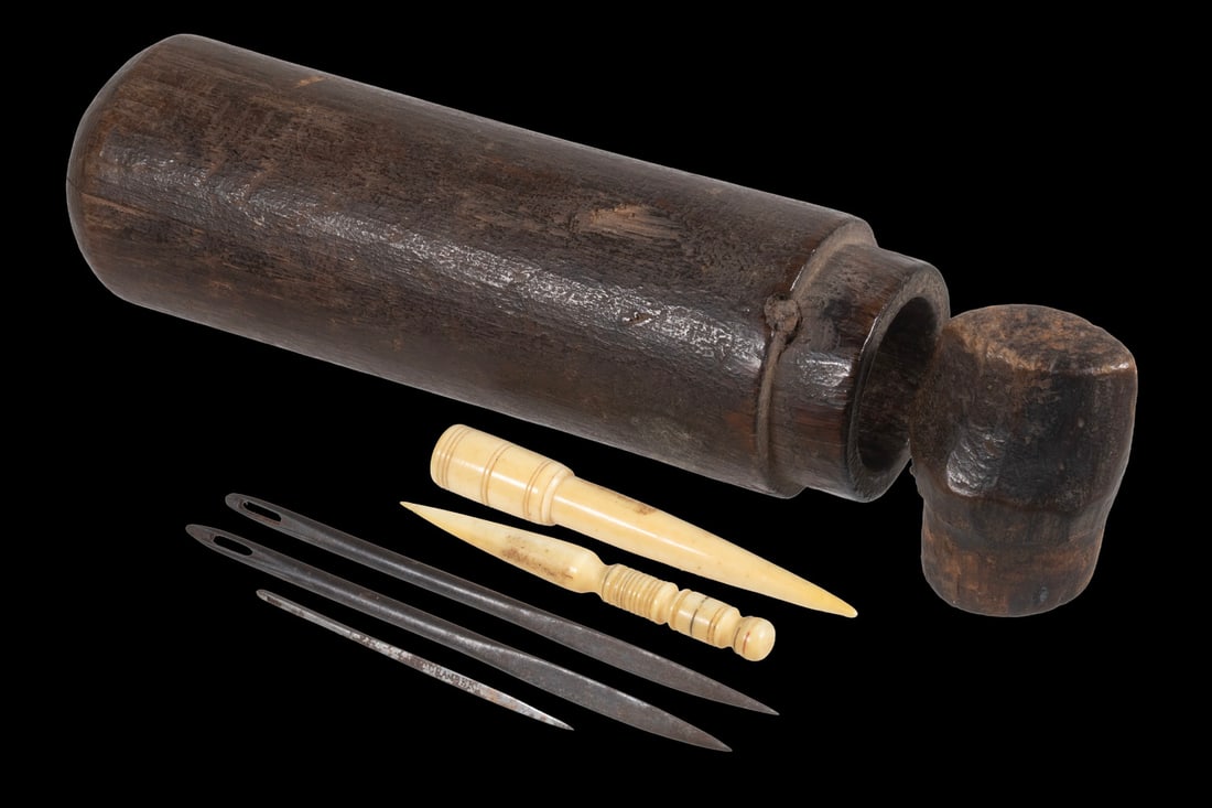 WOOD CASED SAILMAKER'S TOOLS (1 of 2)